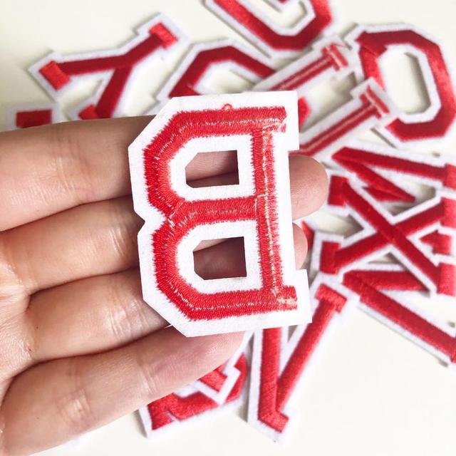 1Pcs Red Letters Iron On Patch Alphabet Embroidered Letters Name Patches  Applique For T-Shirt Coat - AliExpress